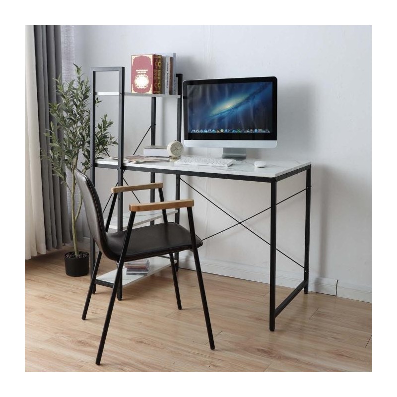 Mesa de Oficina NORMAN, 100x60x72 cm, en Madera y Metal, color Natural