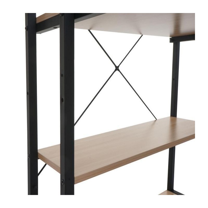 Mesa de Oficina NORMAN, 100x60x72 cm, en Madera y Metal, color Natural
