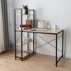 Mesa de Oficina NORMAN, 100x60x72 cm, en Madera y Metal, color Natural