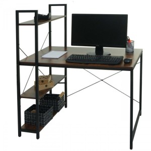 Mesa de Oficina NORMAN, 100x60x72 cm, en Madera y Metal, color Natural
