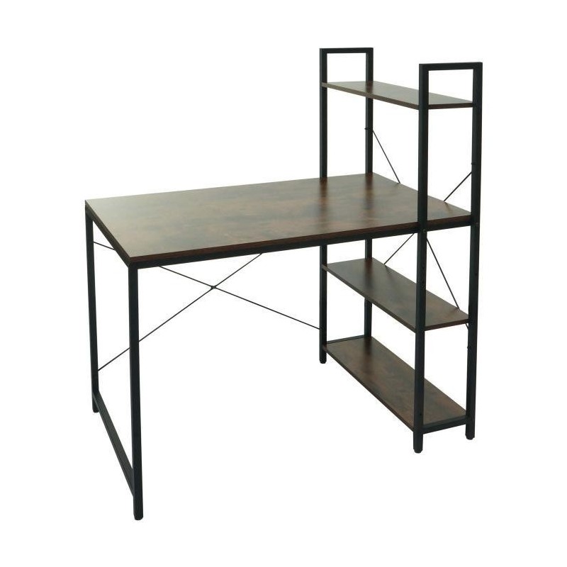 Mesa de Oficina NORMAN, 100x60x72 cm, en Madera y Metal, color Natural