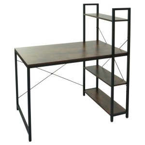 Mesa de Oficina NORMAN, 100x60x72 cm, en Madera y Metal, color Natural