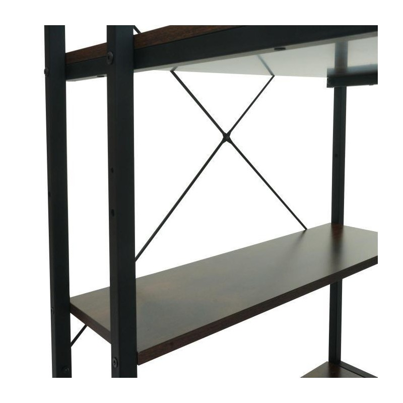 Mesa de Oficina NORMAN, 100x60x72 cm, en Madera y Metal, color Natural