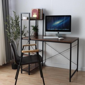 Mesa de Oficina NORMAN, 100x60x72 cm, en Madera y Metal, color Natural