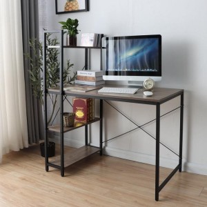 Mesa de Oficina NORMAN, 100x60x72 cm, en Madera y Metal, color Natural