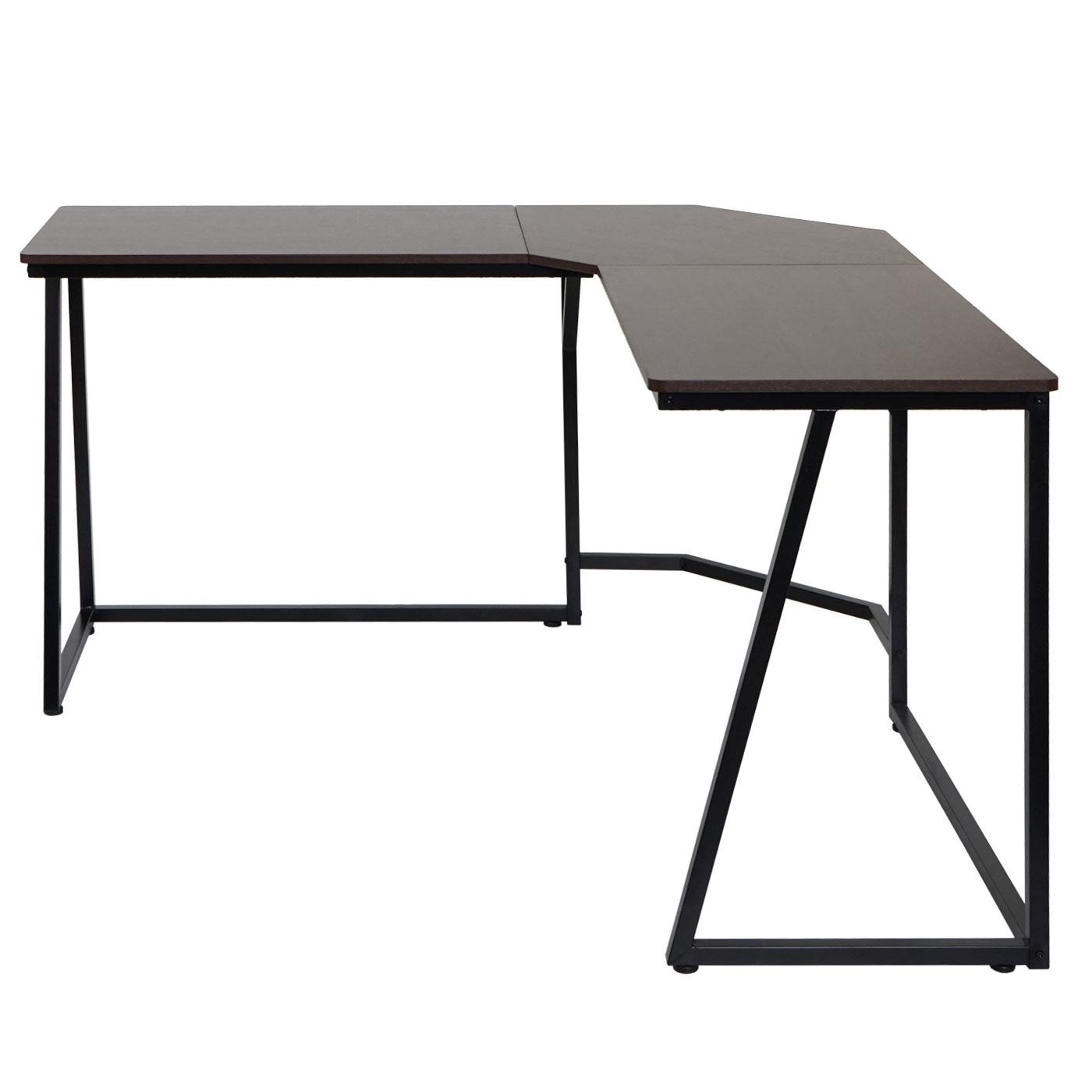 Mesa de Ordenador ESSEN, Estructura Metálica, Superficie de Madera color Nogal