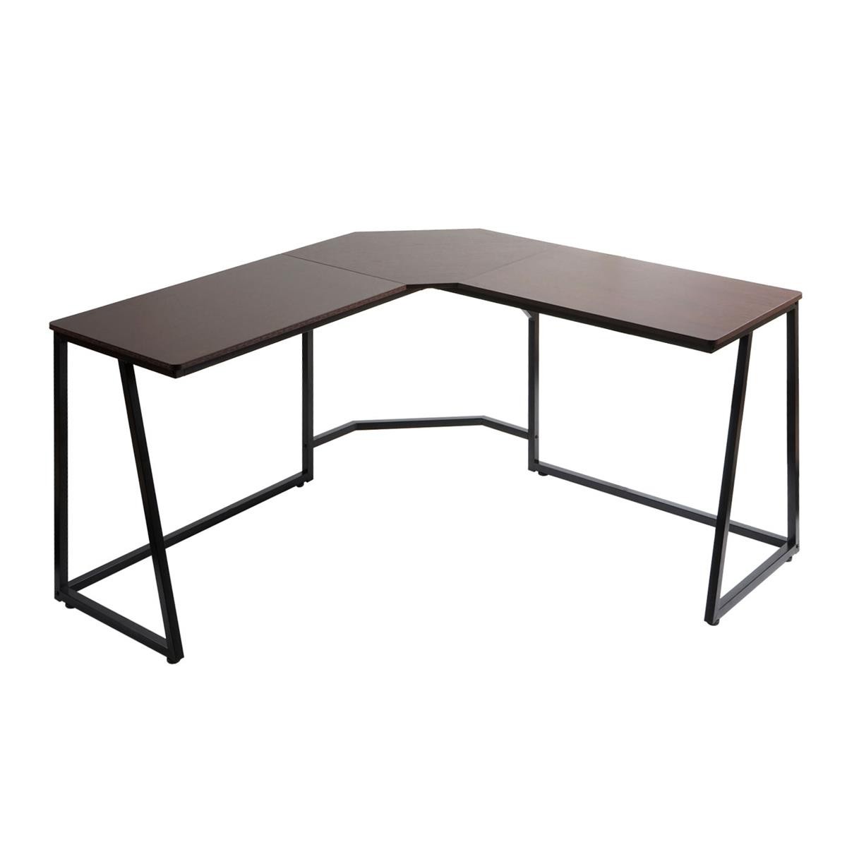 Mesa de Ordenador ESSEN, Estructura Metálica, Superficie de Madera color Nogal