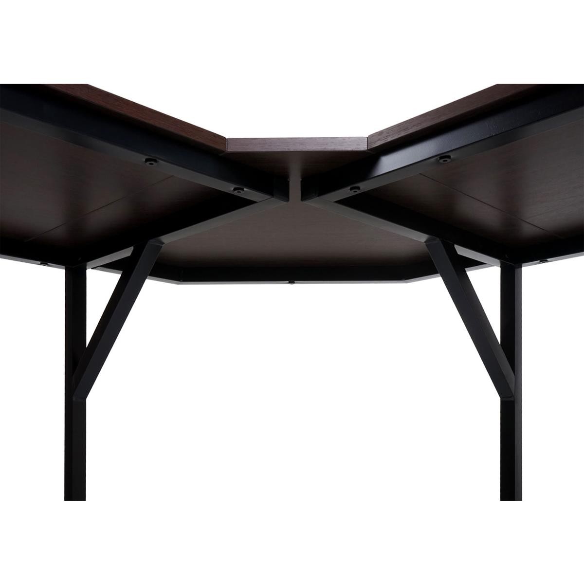 Mesa de Ordenador ESSEN, Estructura Metálica, Superficie de Madera color Nogal