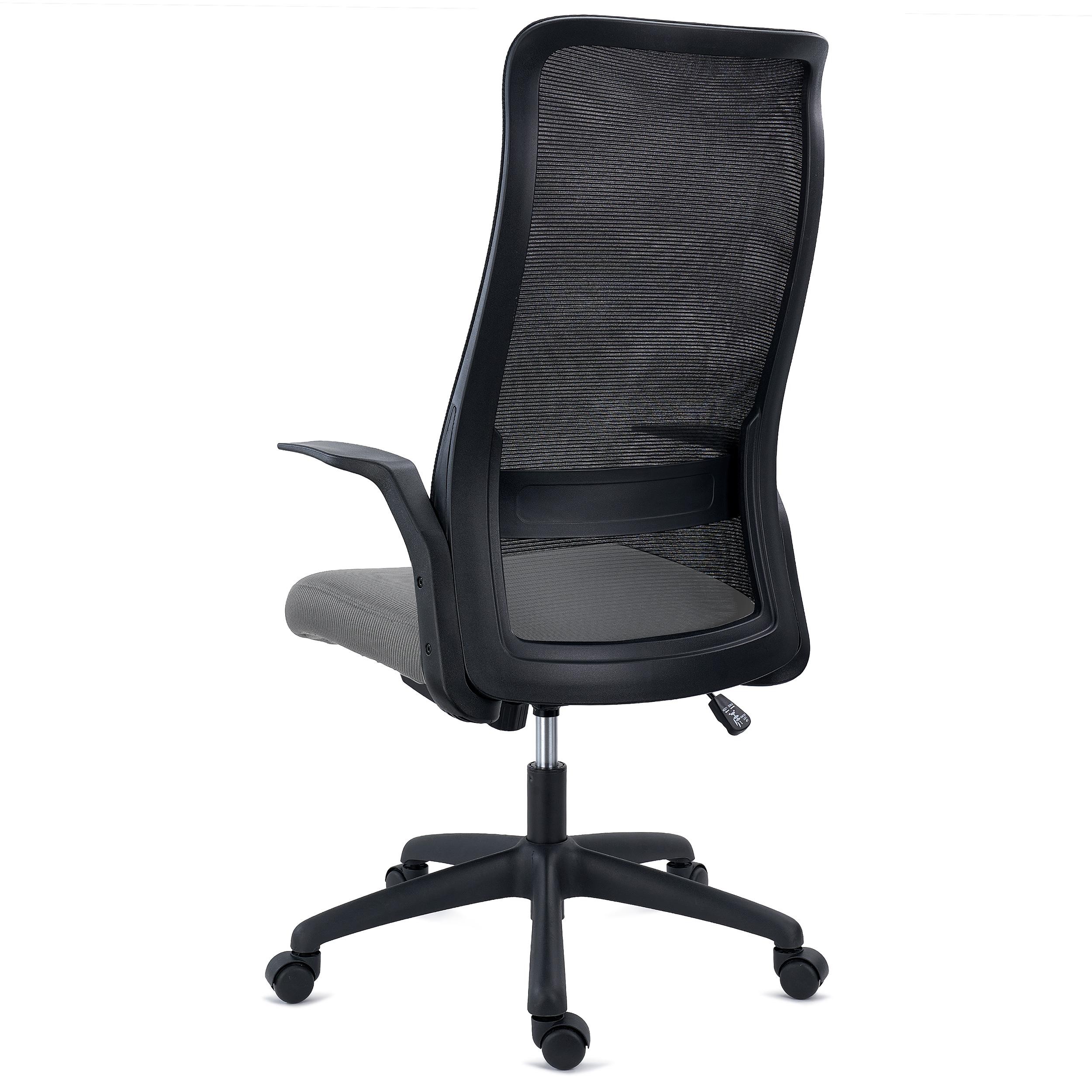 Silla de Oficina SIERRA, Respaldo Transpirable, Soporte Lumbar, Brazos de Diseño, En Negro