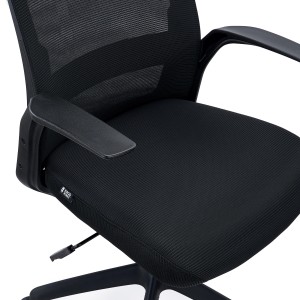Silla de Oficina SIERRA, Soporte Lumbar, en Malla, Negro