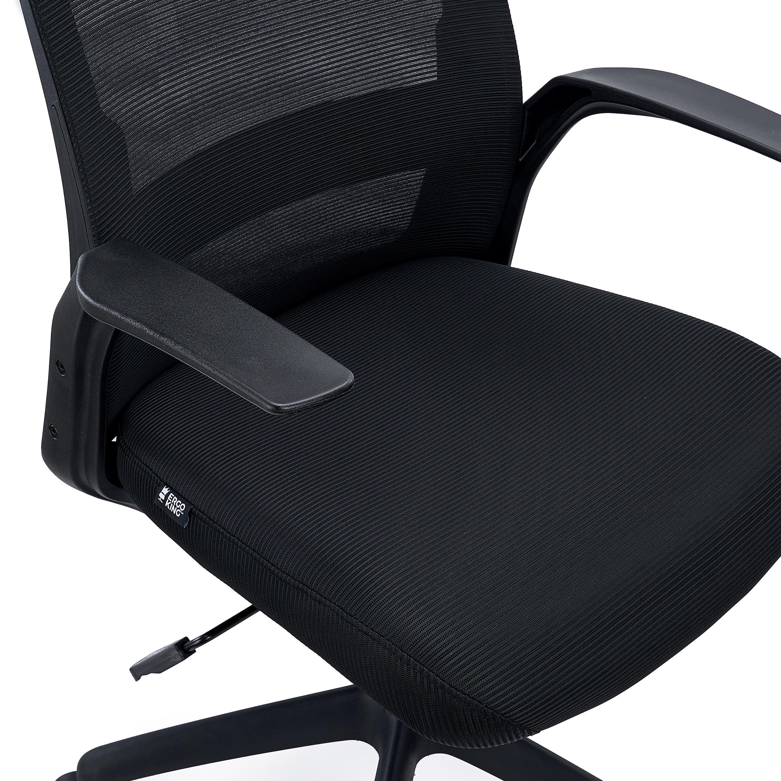Silla de Oficina SIERRA, Respaldo Transpirable, Soporte Lumbar, Brazos de Diseño, En Negro