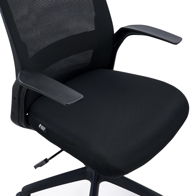 Silla de Oficina SIERRA, Soporte Lumbar, en Malla, Negro
