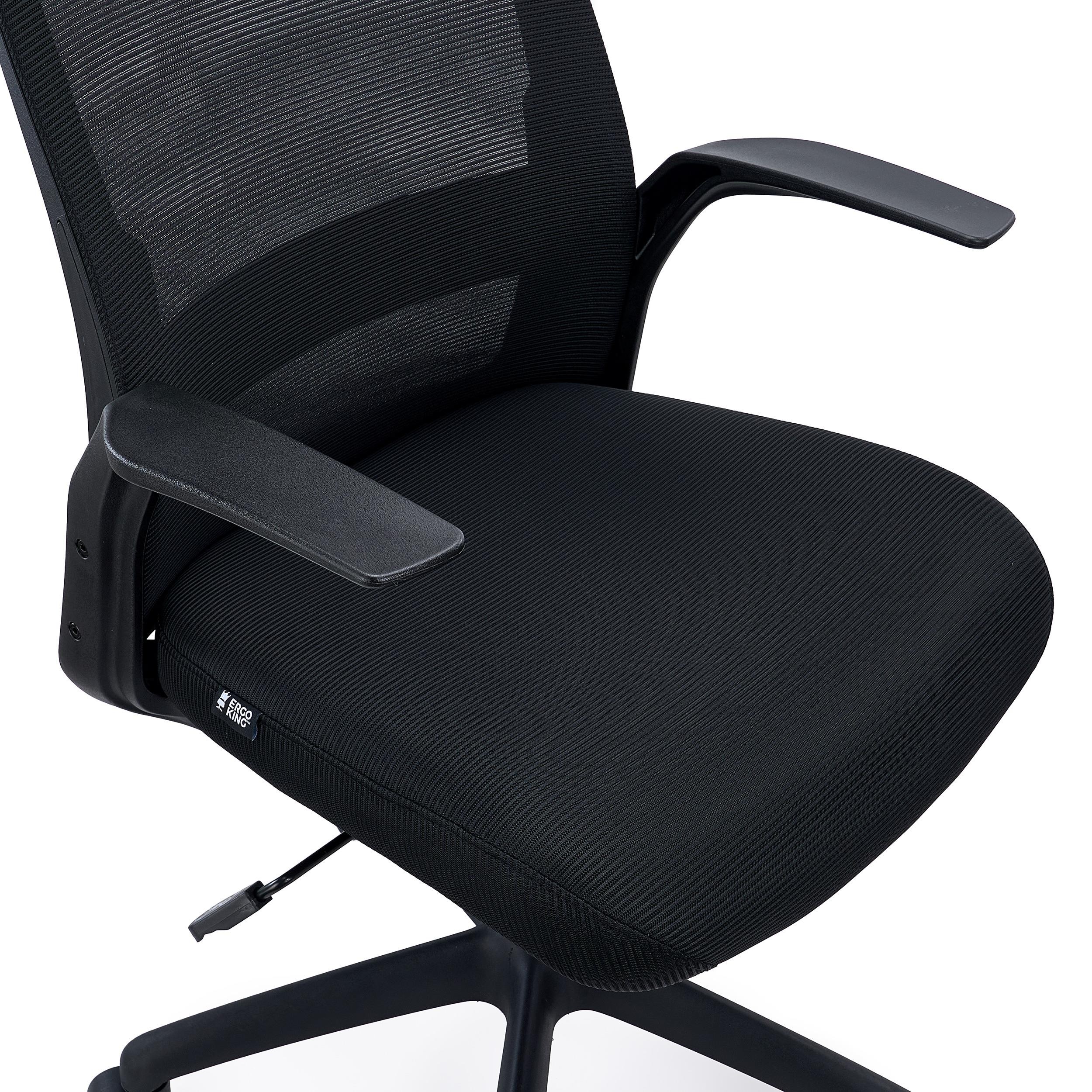 Silla de Oficina SIERRA, Respaldo Transpirable, Soporte Lumbar, Brazos de Diseño, En Negro