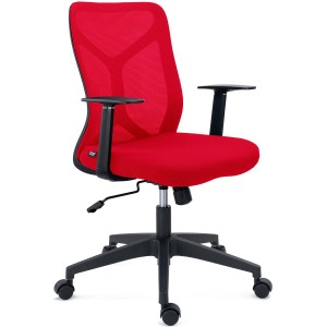 Silla de Oficina GINGER, Tela y Malla Transpirable, Negro
