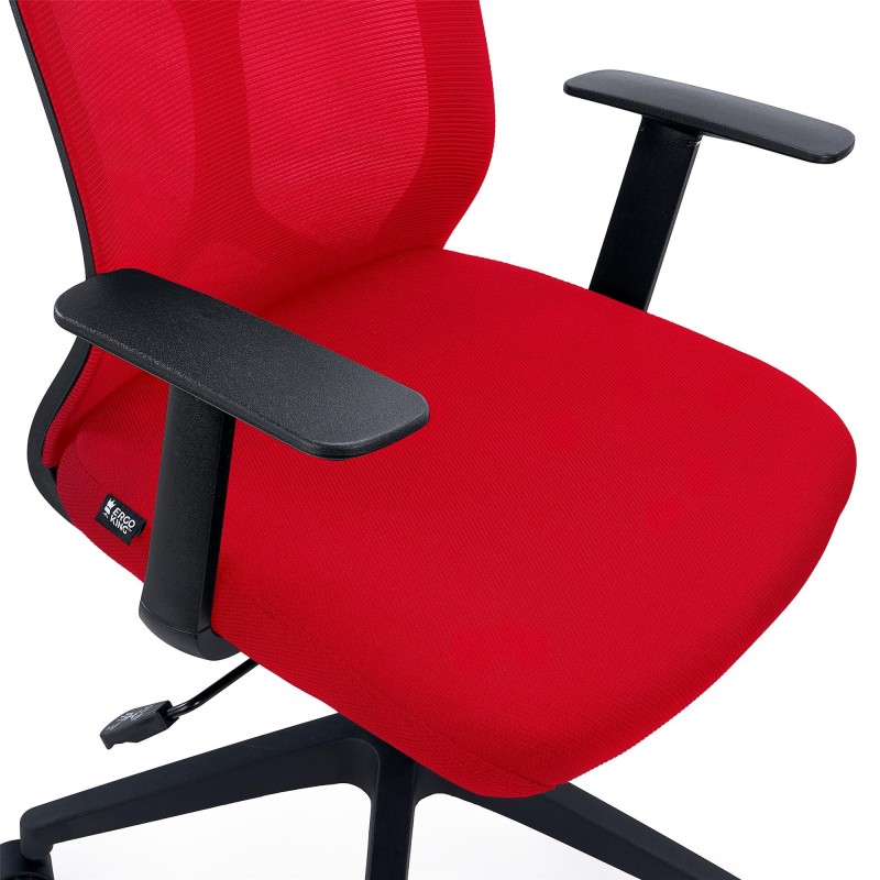 Silla de Oficina GINGER, Tela y Malla Transpirable, Negro