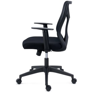 Silla de Oficina GINGER, Tela y Malla Transpirable, Negro