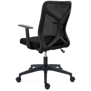 Silla de Oficina GINGER, Tela y Malla Transpirable, Negro