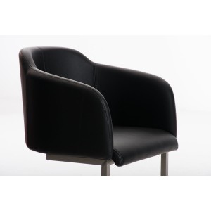 Sillón de Diseño TOKIO Piel, Estrucutura en Acero, en Piel Negro