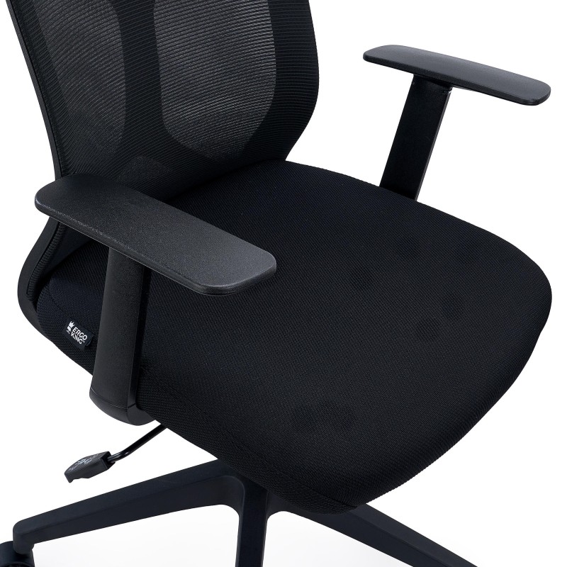 Silla de Oficina GINGER, Tela y Malla Transpirable, Negro