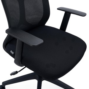 Silla de Oficina GINGER, Tela y Malla Transpirable, Negro