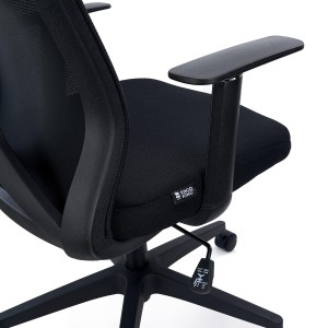Silla de Oficina GINGER, Tela y Malla Transpirable, Negro