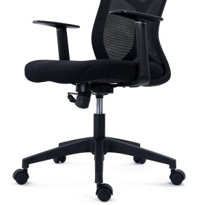 Silla de Oficina GINGER, Tela y Malla Transpirable, Negro