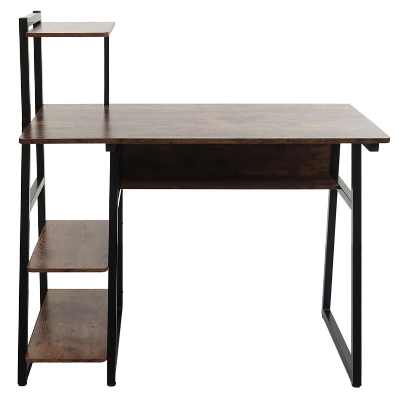Mesa de Oficina HELIO, 100x50x69 cm, estructura de metal y duperficie de madera, color Marrón