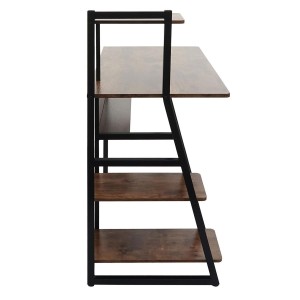 Mesa de Oficina HELIO, 100x50x69 cm, estructura de metal y duperficie de madera, color Marrón