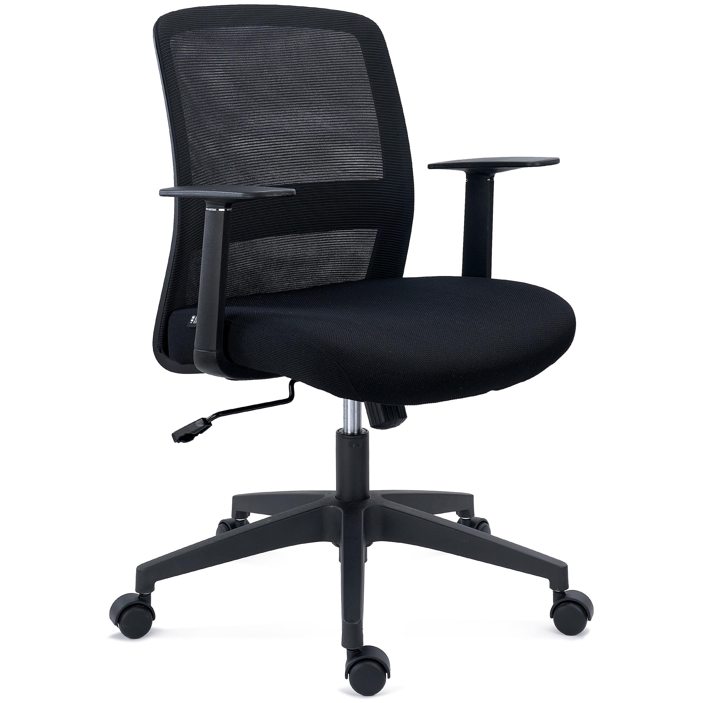 Silla de Oficina YOSEMITE, Mecanismo Basculante, Soporte Lumbar, En Tela y Malla Transpirable, Negro