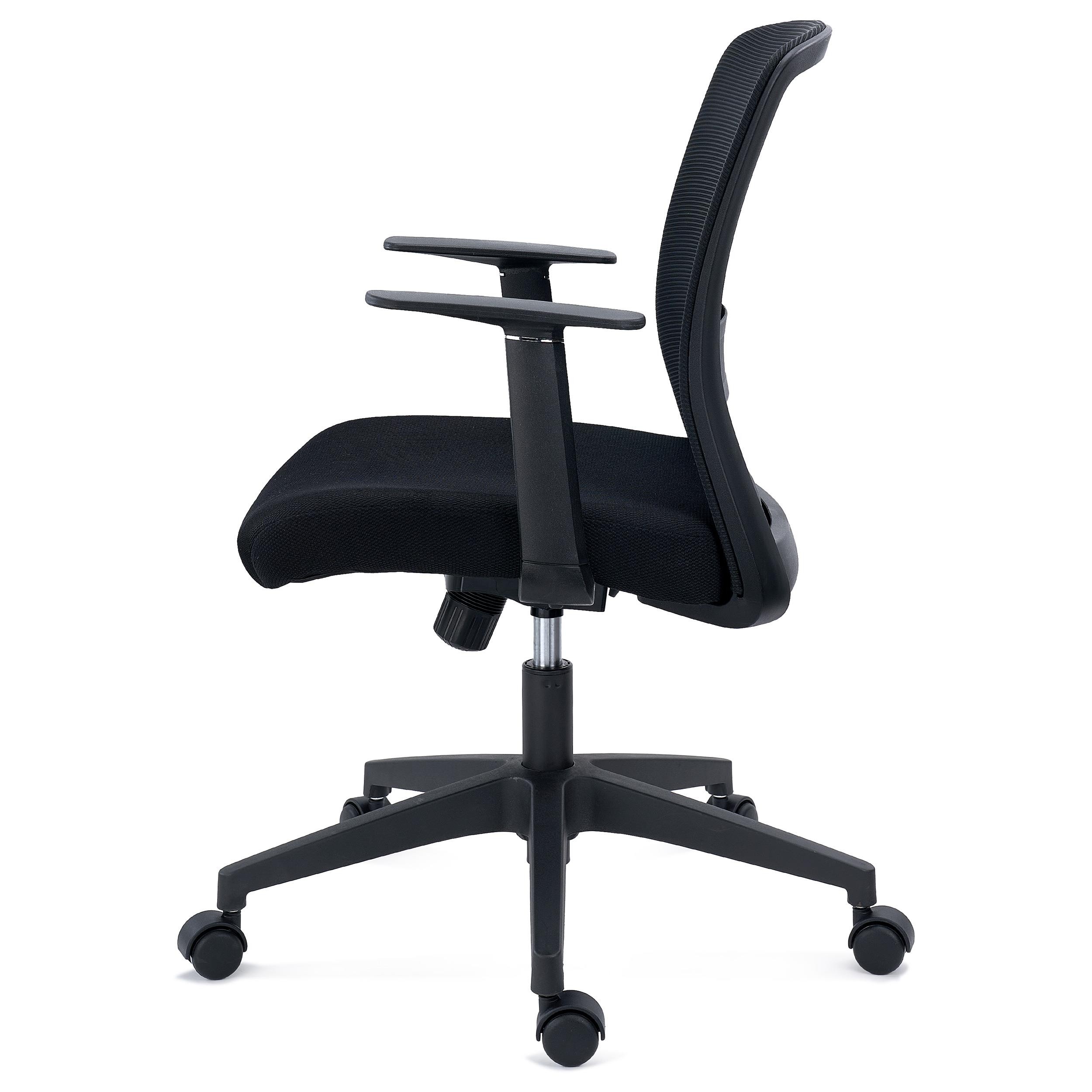 Silla de Oficina YOSEMITE, Mecanismo Basculante, Soporte Lumbar, En Tela y Malla Transpirable, Negro