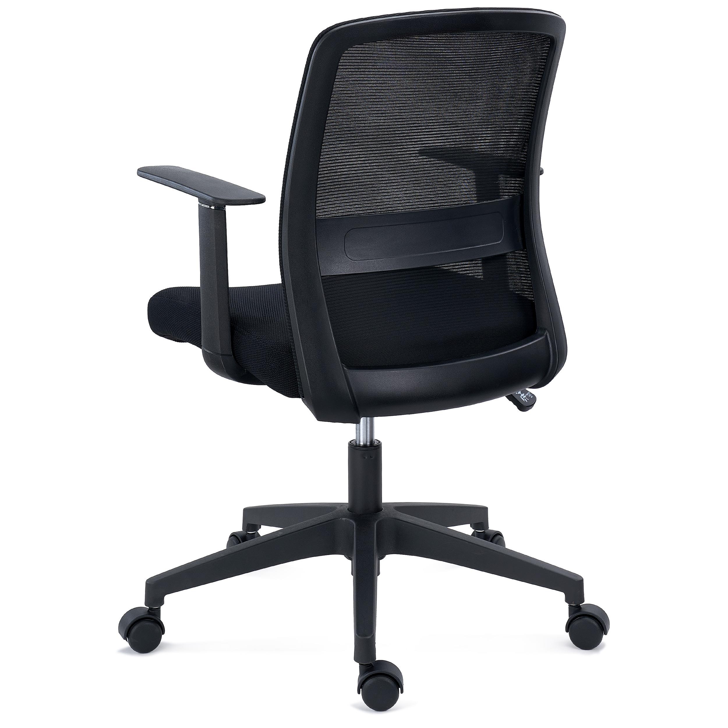 Silla de Oficina YOSEMITE, Mecanismo Basculante, Soporte Lumbar, En Tela y Malla Transpirable, Negro