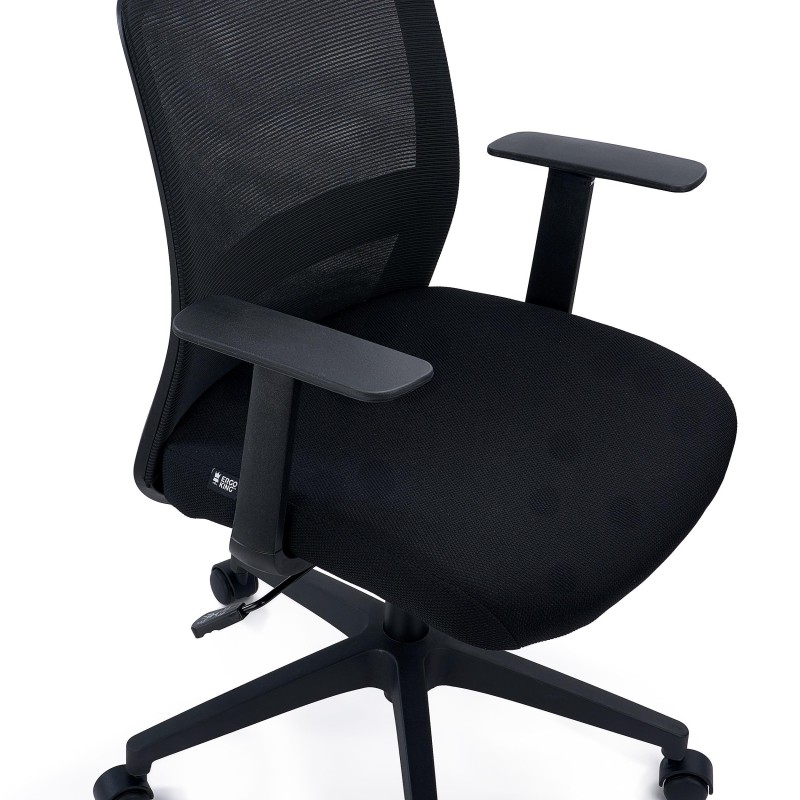 Silla de Oficina YOSEMITE, Tela y Malla Transpirable, Negro