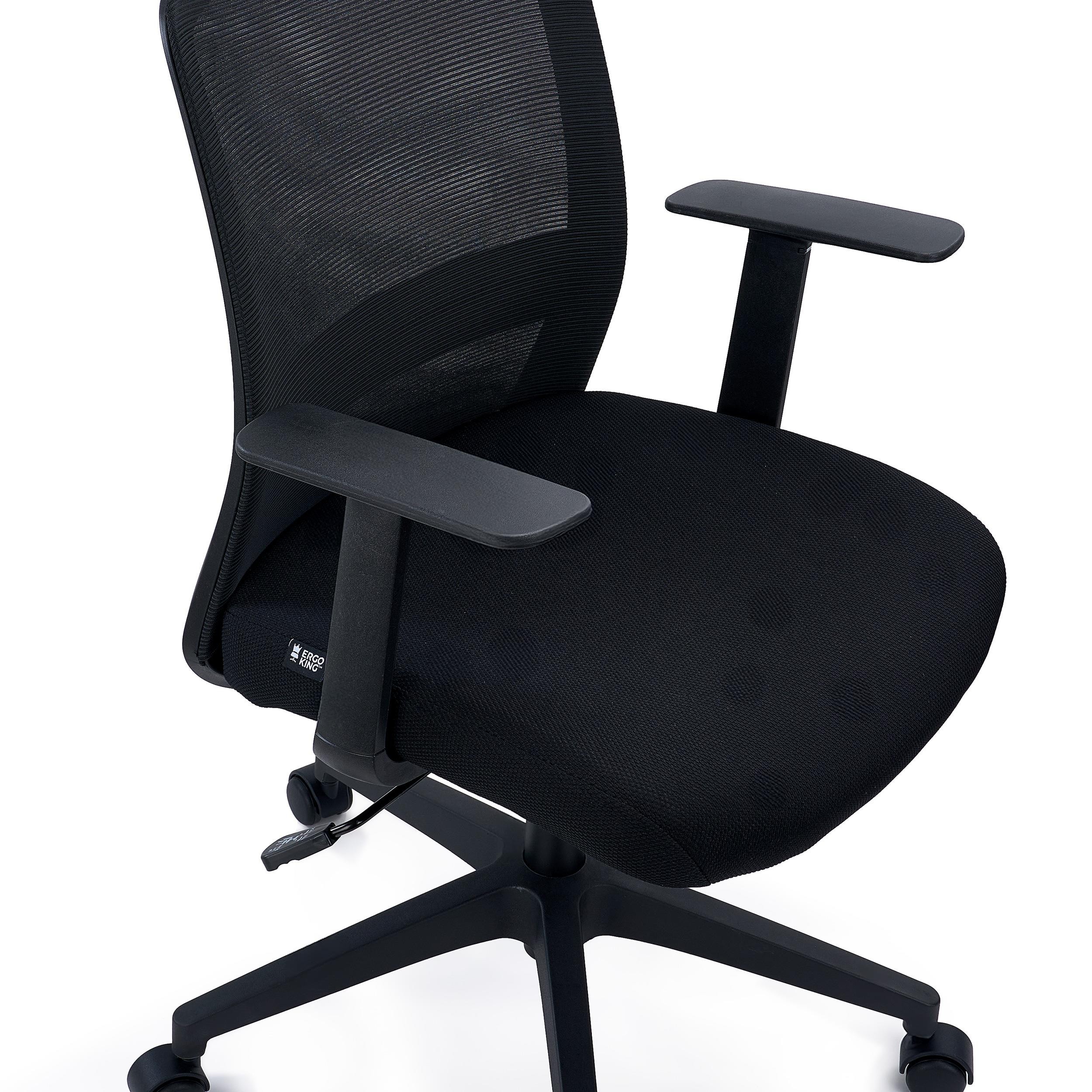 Silla de Oficina YOSEMITE, Mecanismo Basculante, Soporte Lumbar, En Tela y Malla Transpirable, Negro