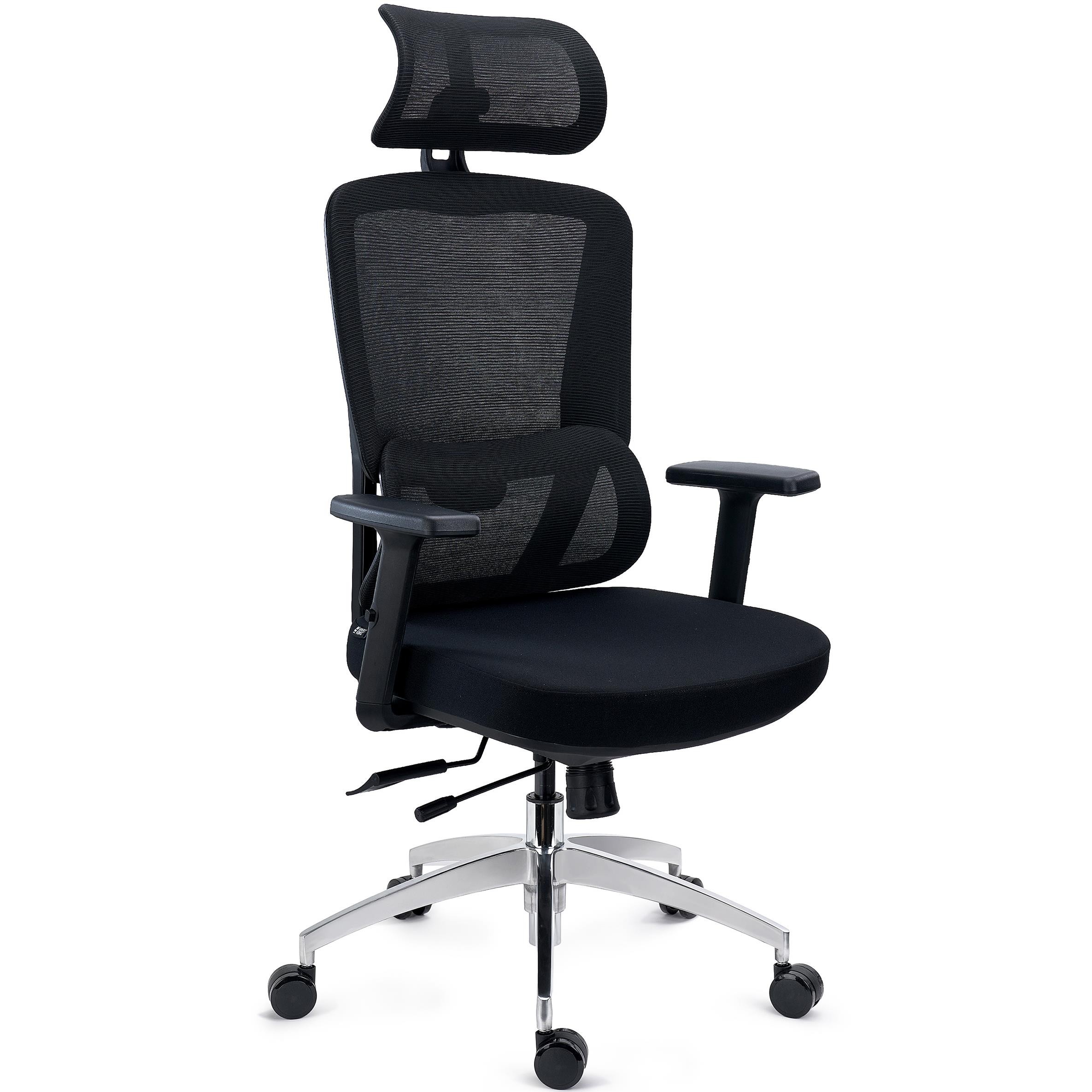 Silla Ergonómica SUPRA MAX, Avanzados Ajustes, Uso Profesional 8H, Tela y Malla Transpirable, Negro