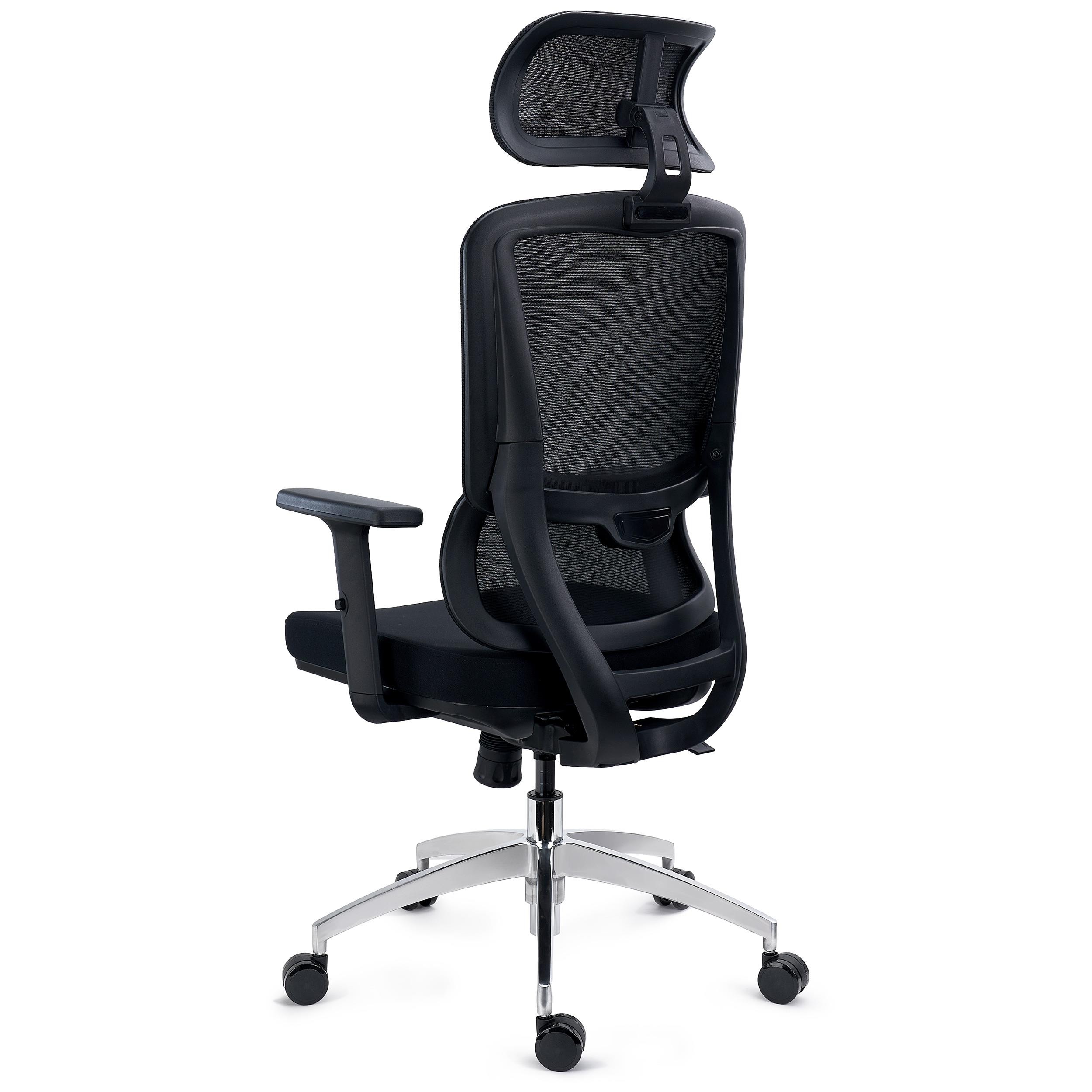 Silla Ergonómica SUPRA MAX, Avanzados Ajustes, Uso Profesional 8H, Tela y Malla Transpirable, Negro