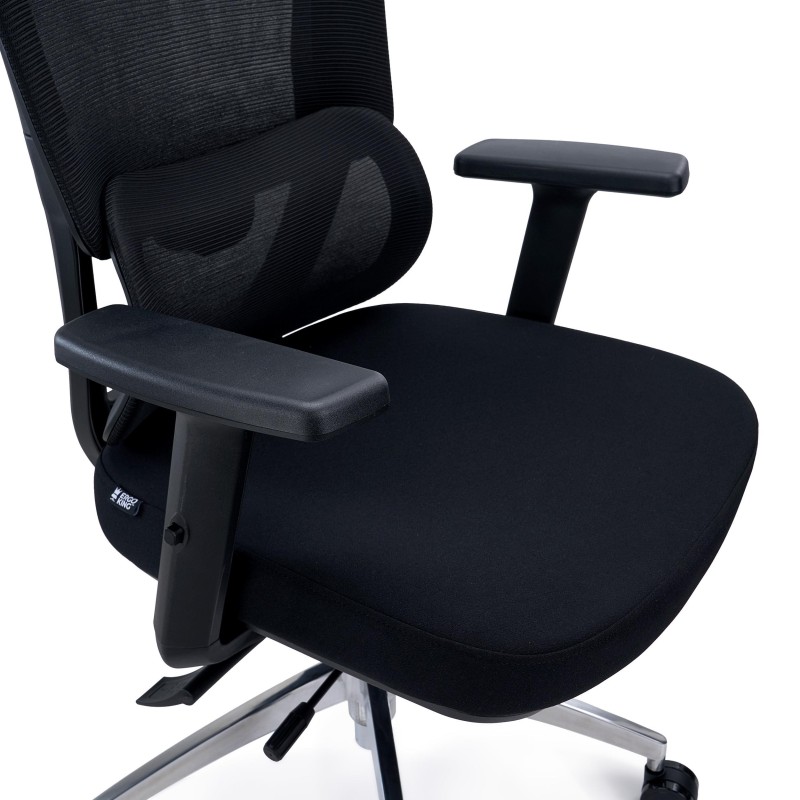 Silla Ergonómica SUPRA MAX, Ajustable, Base Metal, Negro