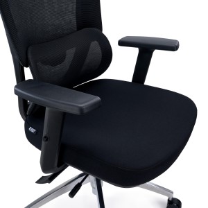Silla Ergonómica SUPRA MAX, Ajustable, Base Metal, Negro