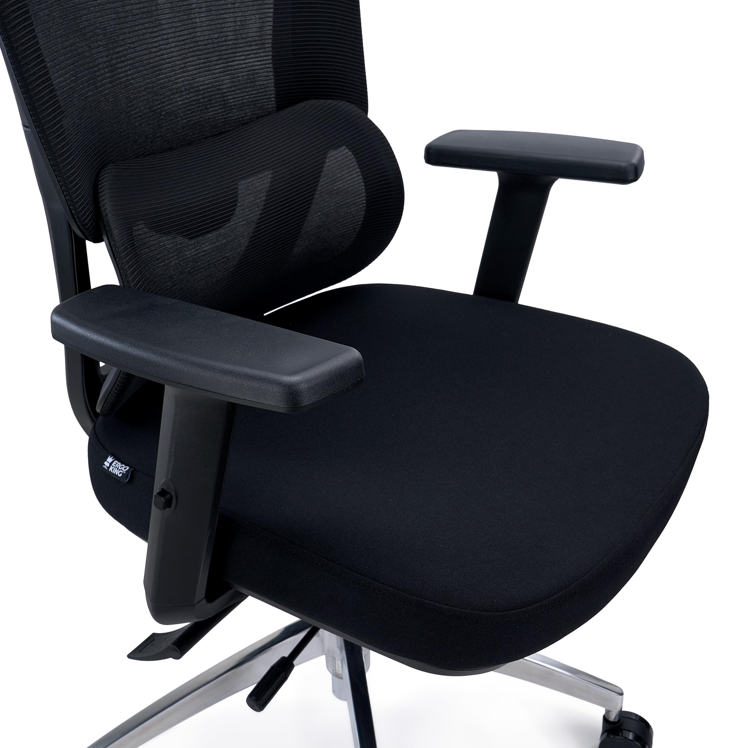 Silla Ergonómica SUPRA MAX, Avanzados Ajustes, Uso Profesional 8H, Tela y Malla Transpirable, Negro