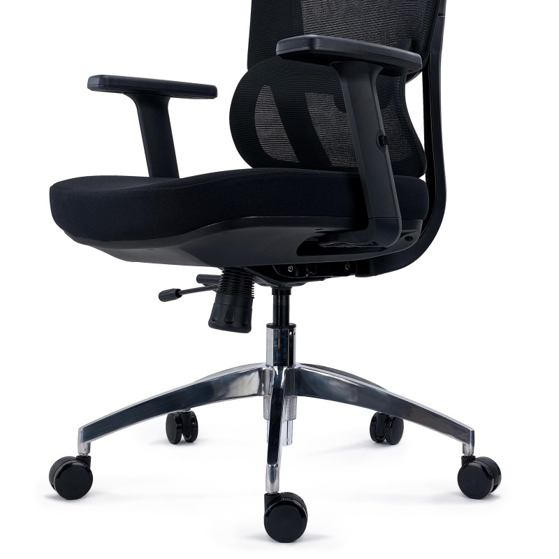 Silla Ergonómica SUPRA MAX, Ajustable, Base Metal, Negro