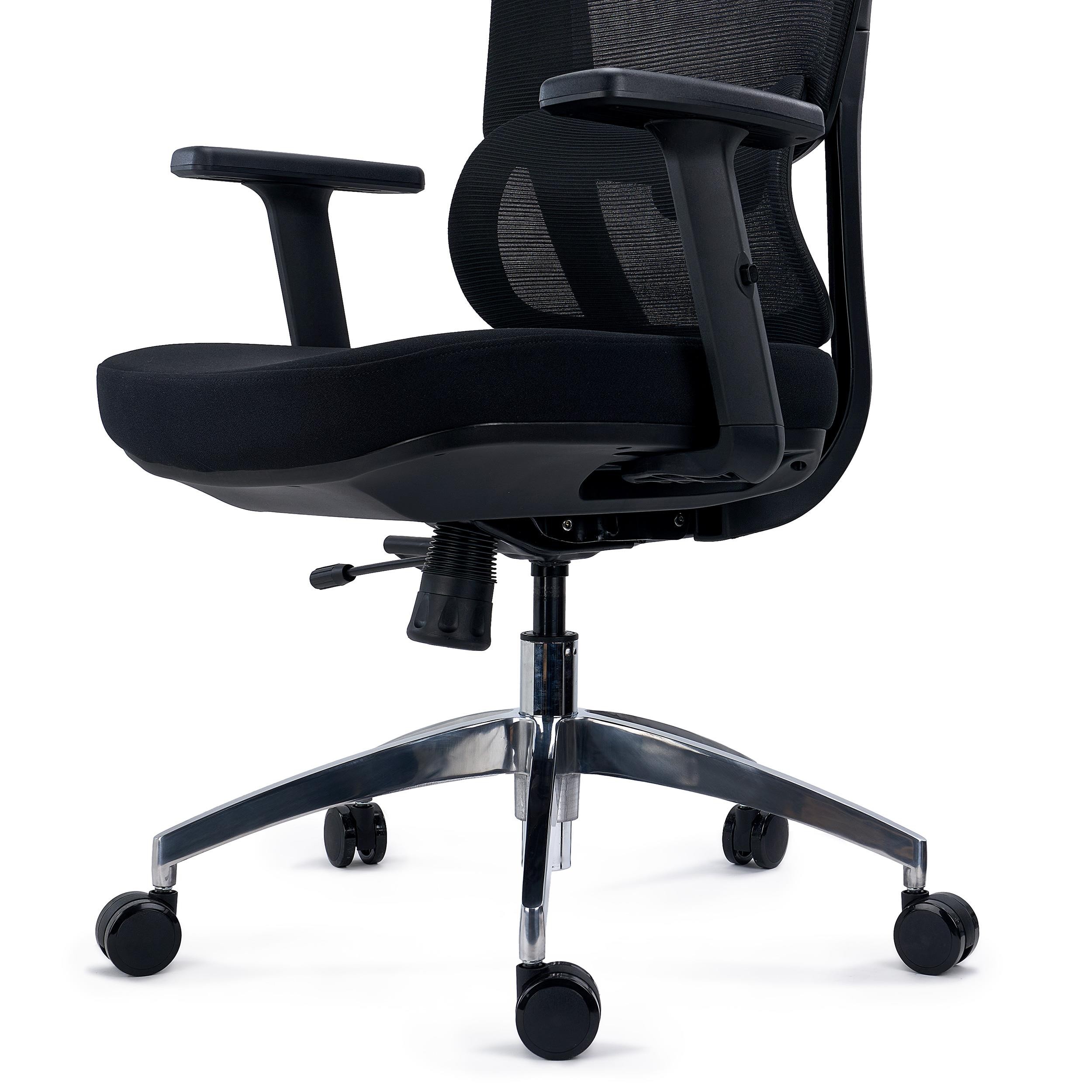 Silla Ergonómica SUPRA MAX, Avanzados Ajustes, Uso Profesional 8H, Tela y Malla Transpirable, Negro