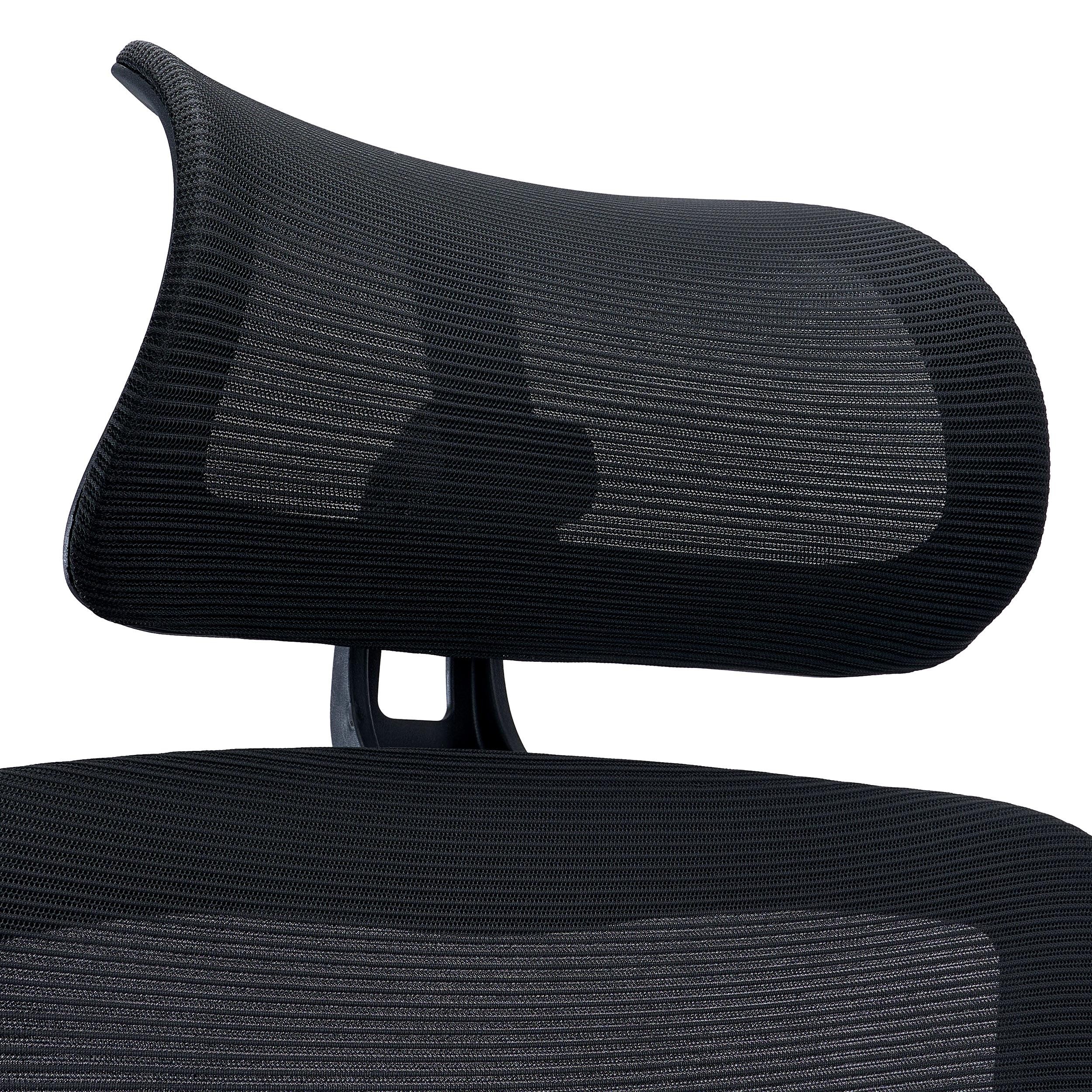 Silla Ergonómica SUPRA MAX, Avanzados Ajustes, Uso Profesional 8H, Tela y Malla Transpirable, Negro