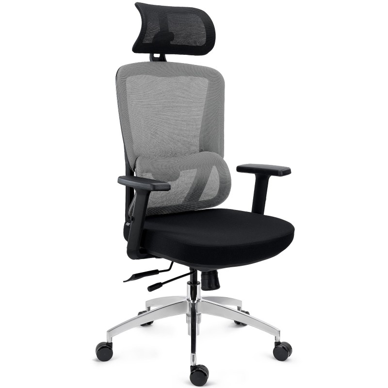 Silla Ergonómica SUPRA MAX, Ajustable, Base Metal, Negro