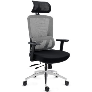 Silla Ergonómica SUPRA MAX, Ajustable, Base Metal, Negro
