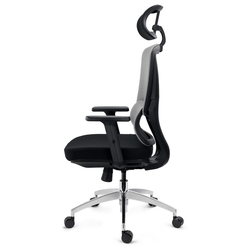 Silla Ergonómica SUPRA MAX, Ajustable, Base Metal, Negro