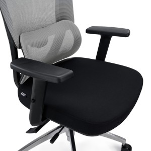 Silla Ergonómica SUPRA MAX, Ajustable, Base Metal, Negro
