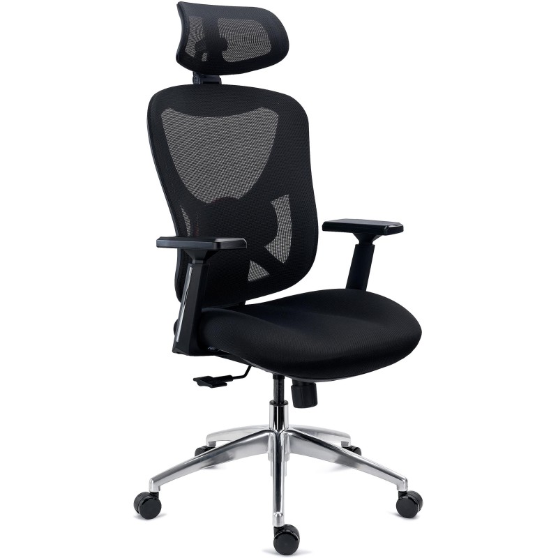 Silla Ergonómica URUS, Muy Ajustable, Espuma Inyectada, Negro