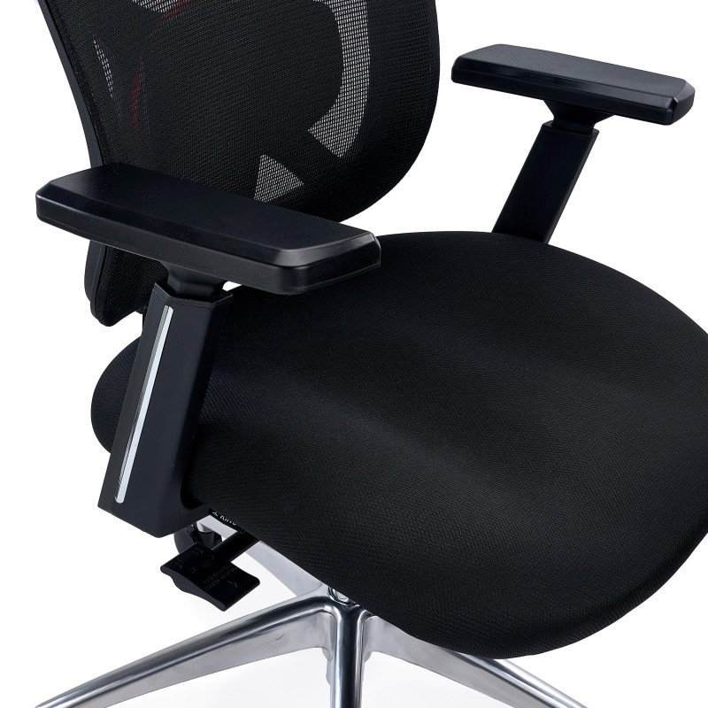 Silla Ergonómica URUS, Muy Ajustable, Espuma Inyectada, Negro