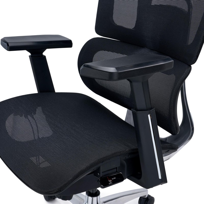 Silla Ergonómica TITAN, Ajustable, Piezas Aluminio, Negro