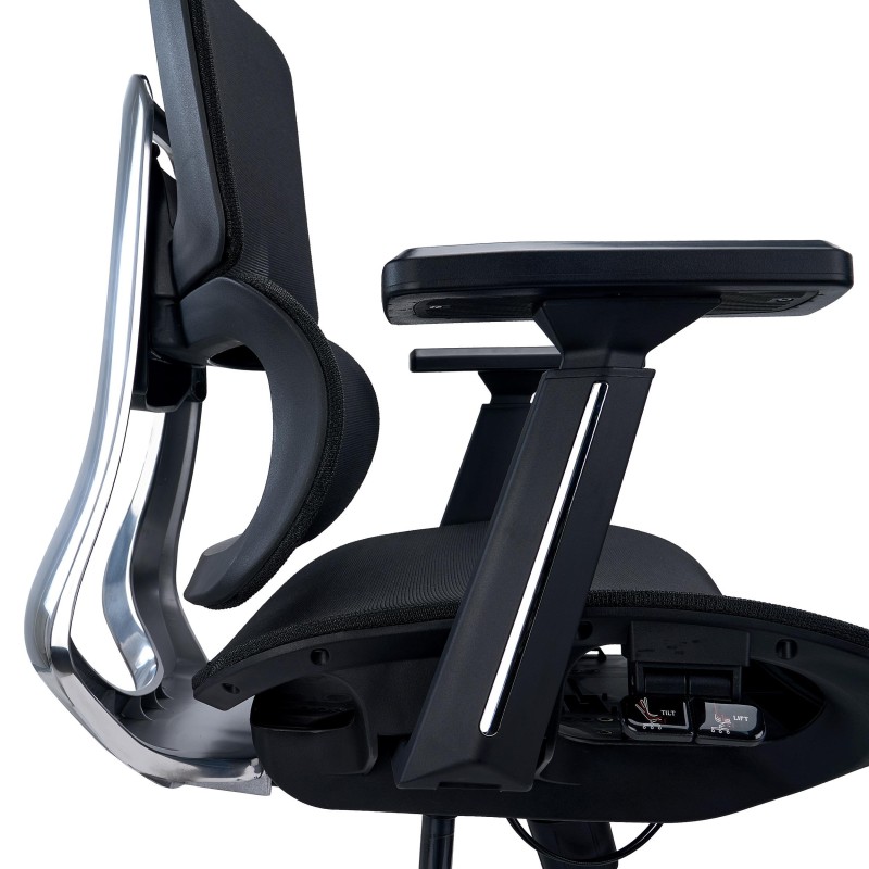 Silla Ergonómica TITAN, Ajustable, Piezas Aluminio, Negro