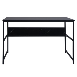 Mesa de Oficina EVOKE, Estructura Metálica, Superficie de Madera color Negro efecto Mármol 2